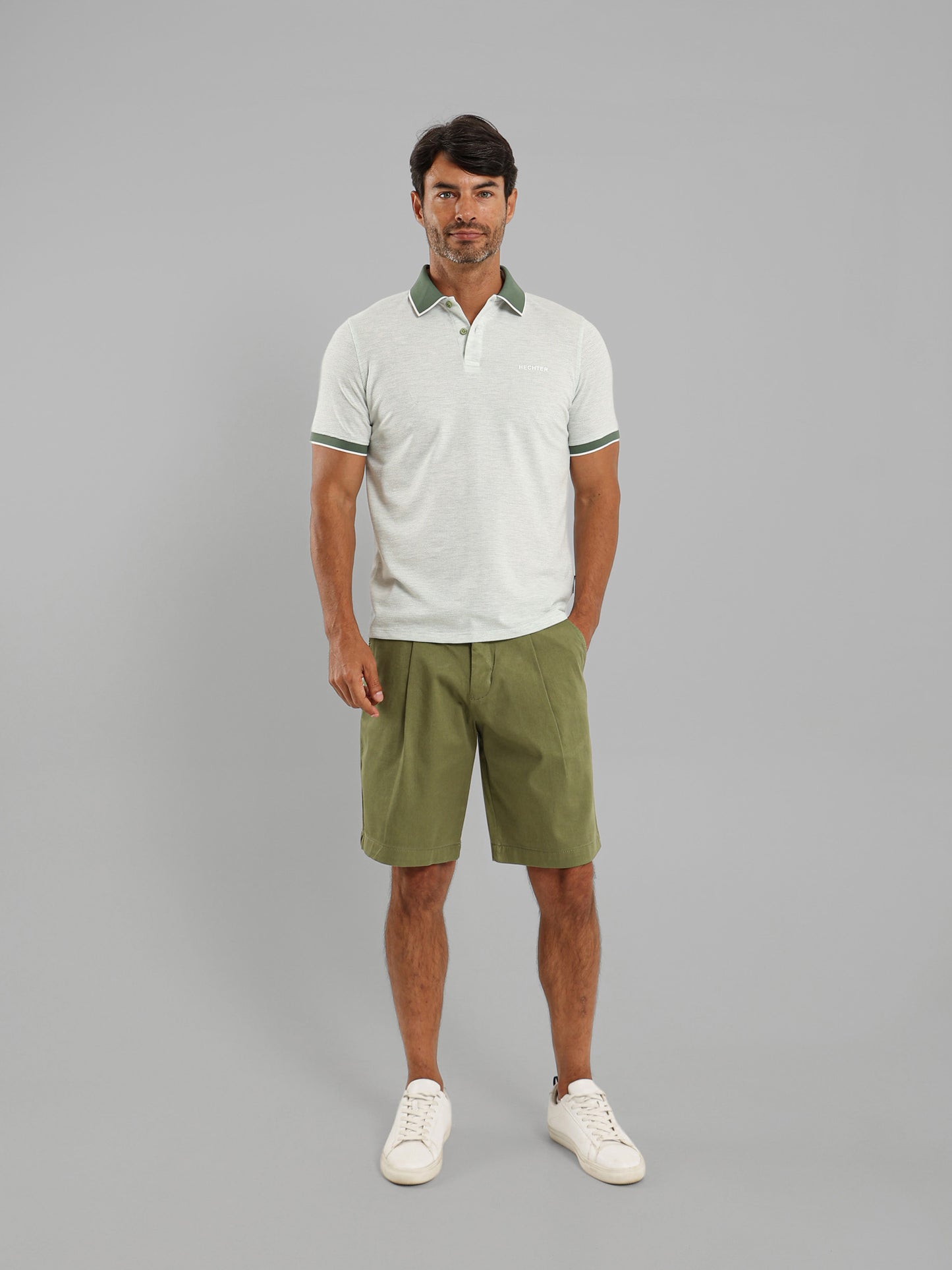 Polo Shirt with Contrast Collar and Cuffs