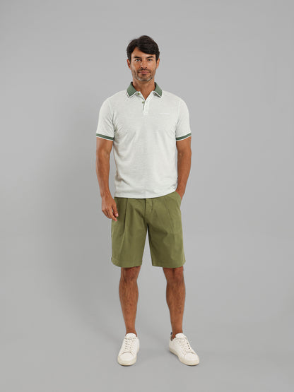 Polo Shirt with Contrast Collar and Cuffs