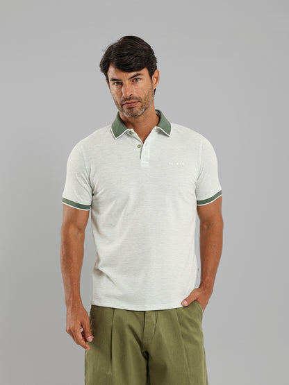 Polo Shirt with Contrast Collar and Cuffs