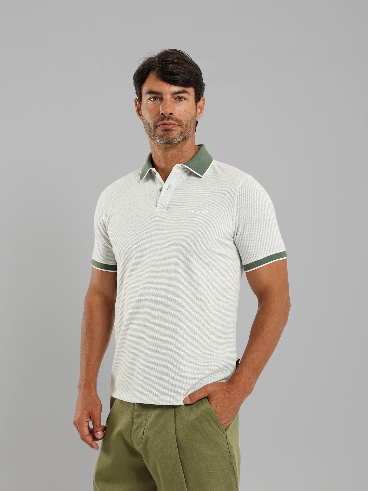 Polo Shirt with Contrast Collar and Cuffs
