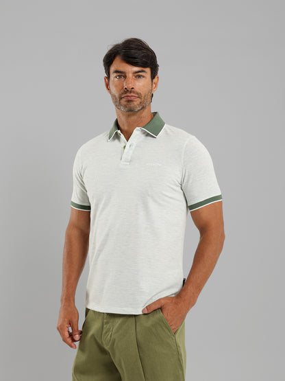 Polo Shirt with Contrast Collar and Cuffs