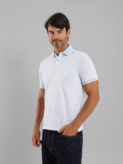 Polo Shirt with Contrast Collar and Cuffs