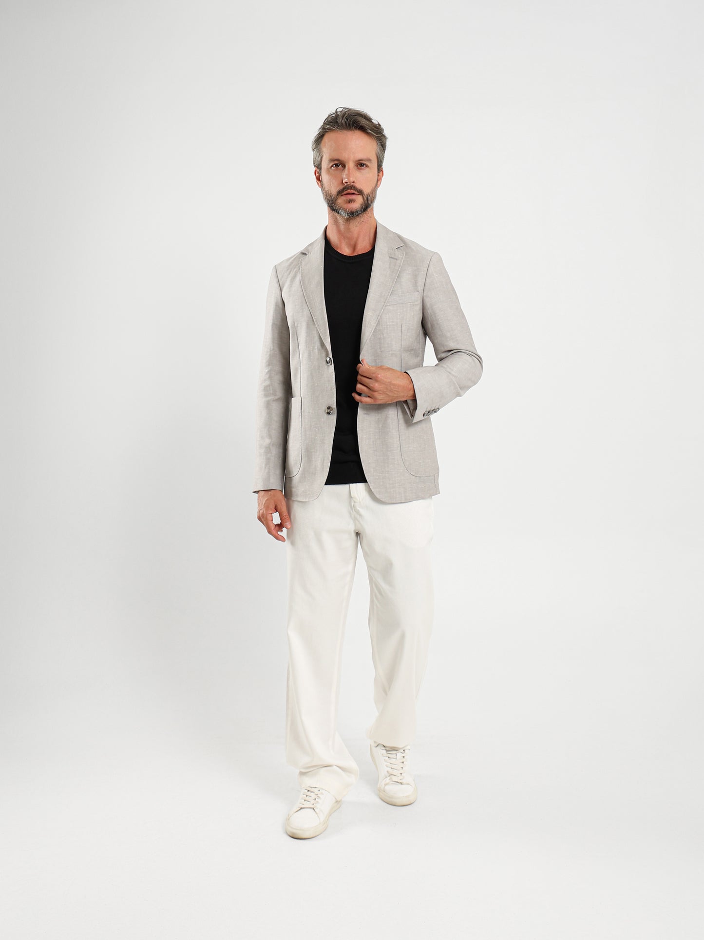 Flap Pocket Half-Lined Blazer