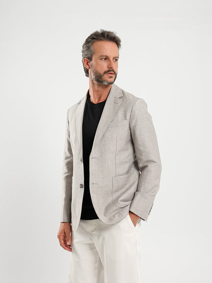 Flap Pocket Half-Lined Blazer