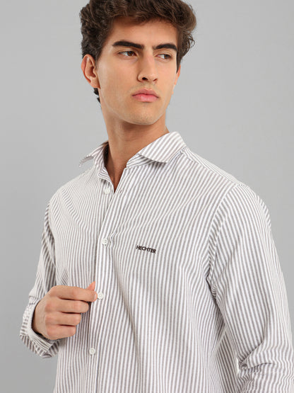 Kent Collar Striped Brushed Oxford Shirt
