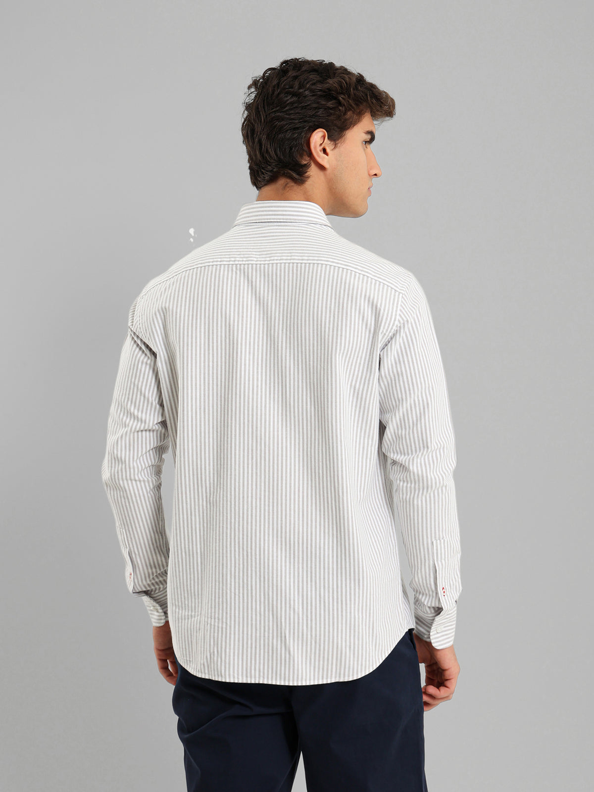 Kent Collar Striped Brushed Oxford Shirt