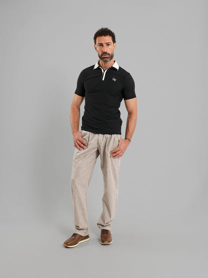 Relaxed Fit Trousers with Double Button Closure