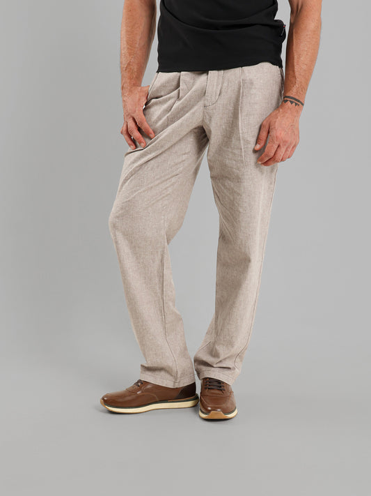Relaxed Fit Trousers with Double Button Closure