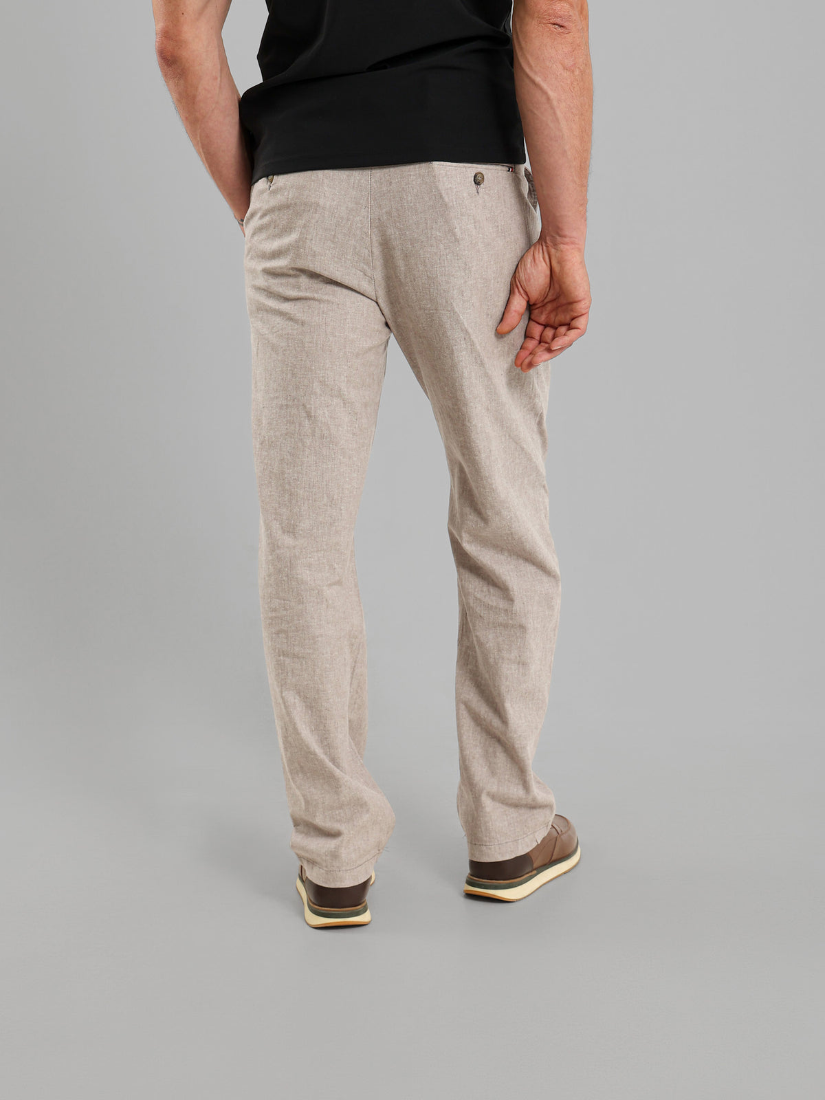 Relaxed Fit Trousers with Double Button Closure