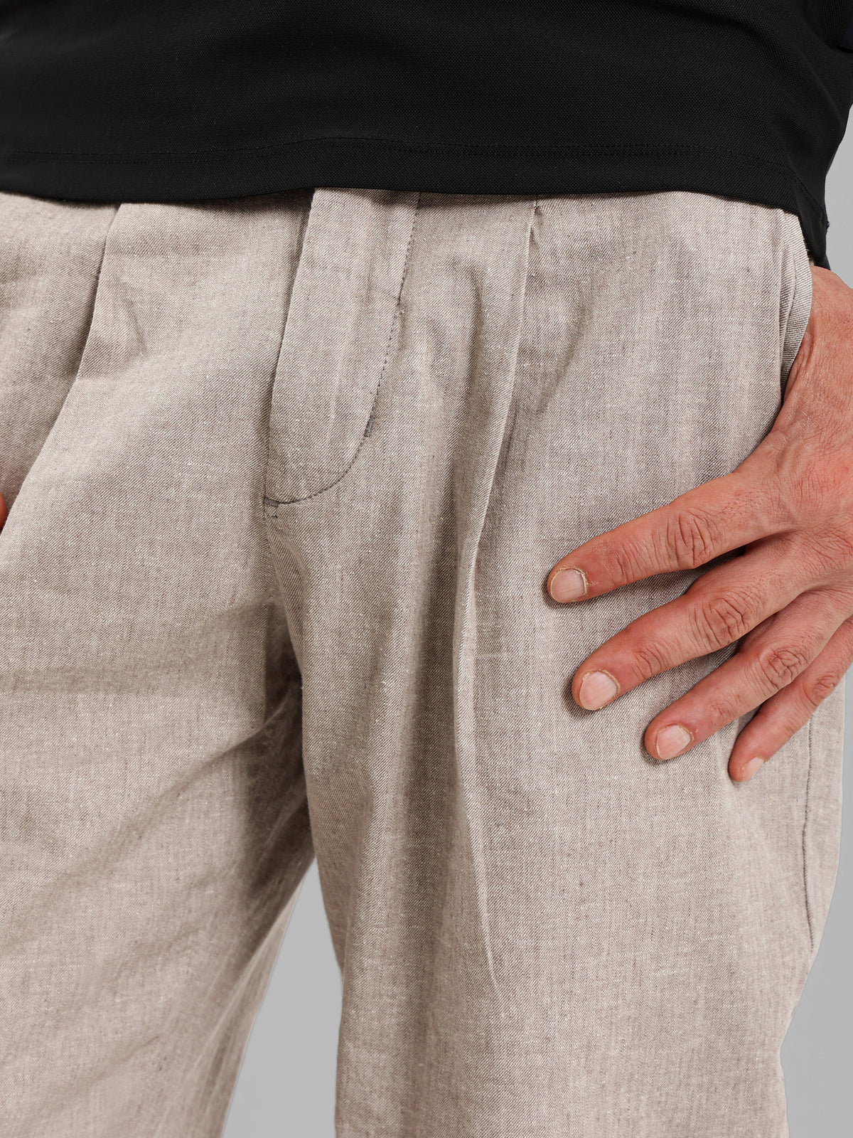 Relaxed Fit Trousers with Double Button Closure
