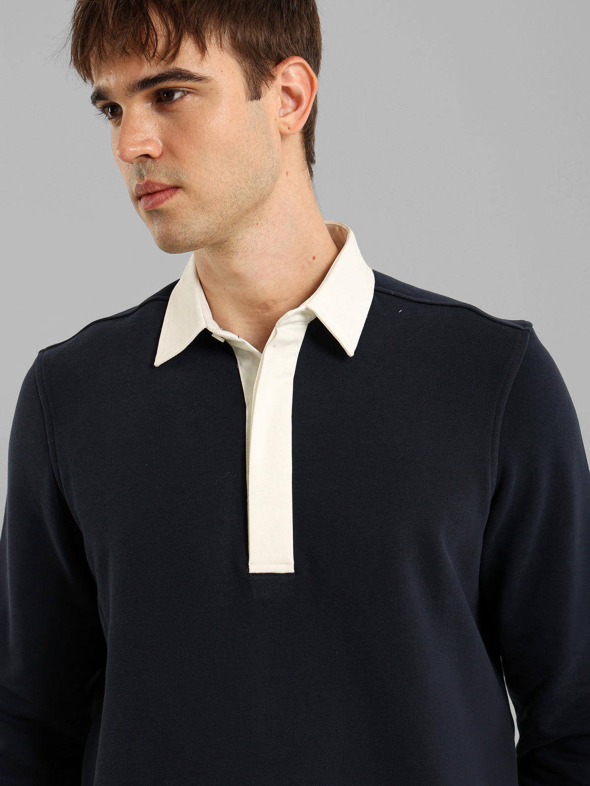 Long Sleeve Polo with Contrast Placket