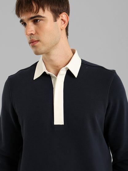 Long Sleeve Polo with Contrast Placket
