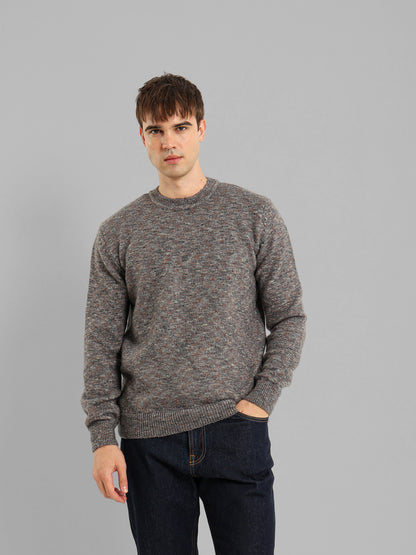 Round Neck Structured Pullover