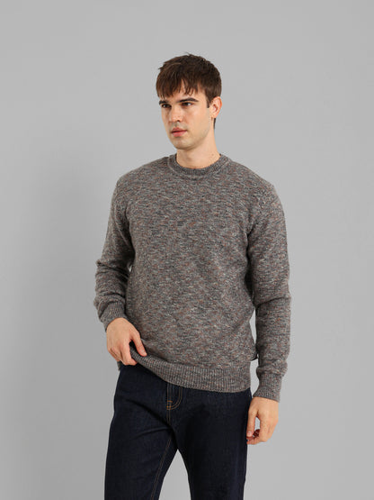 Round Neck Structured Pullover