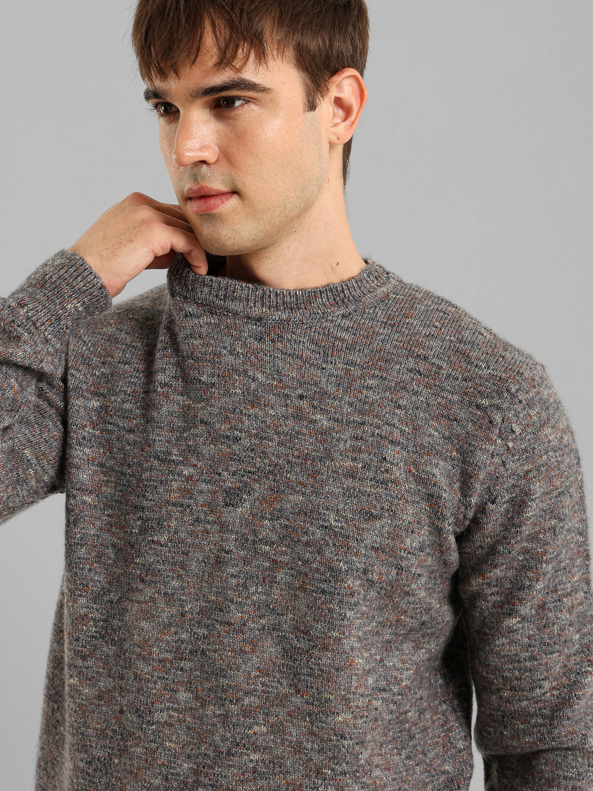 Round Neck Structured Pullover