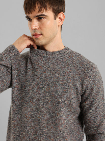 Round Neck Structured Pullover