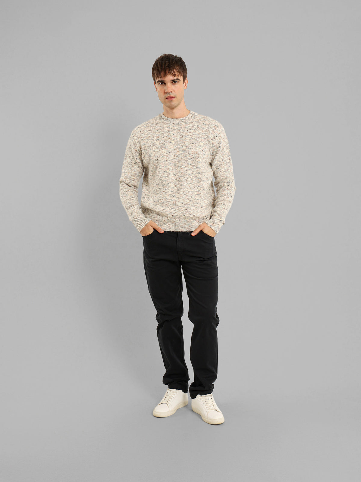 Round Neck Structured Pullover