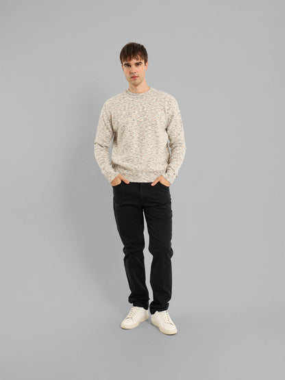 Round Neck Structured Pullover