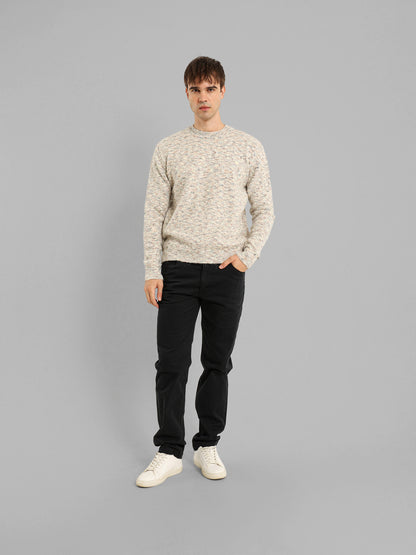 Round Neck Structured Pullover