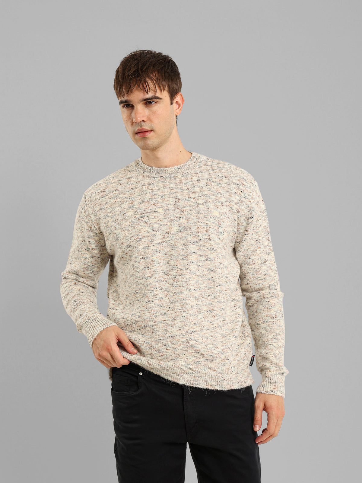 Round Neck Structured Pullover