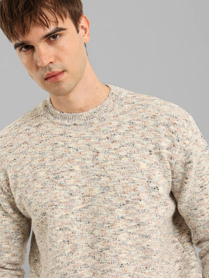 Round Neck Structured Pullover