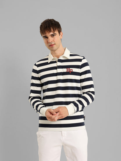 Long Sleeve Striped Polo