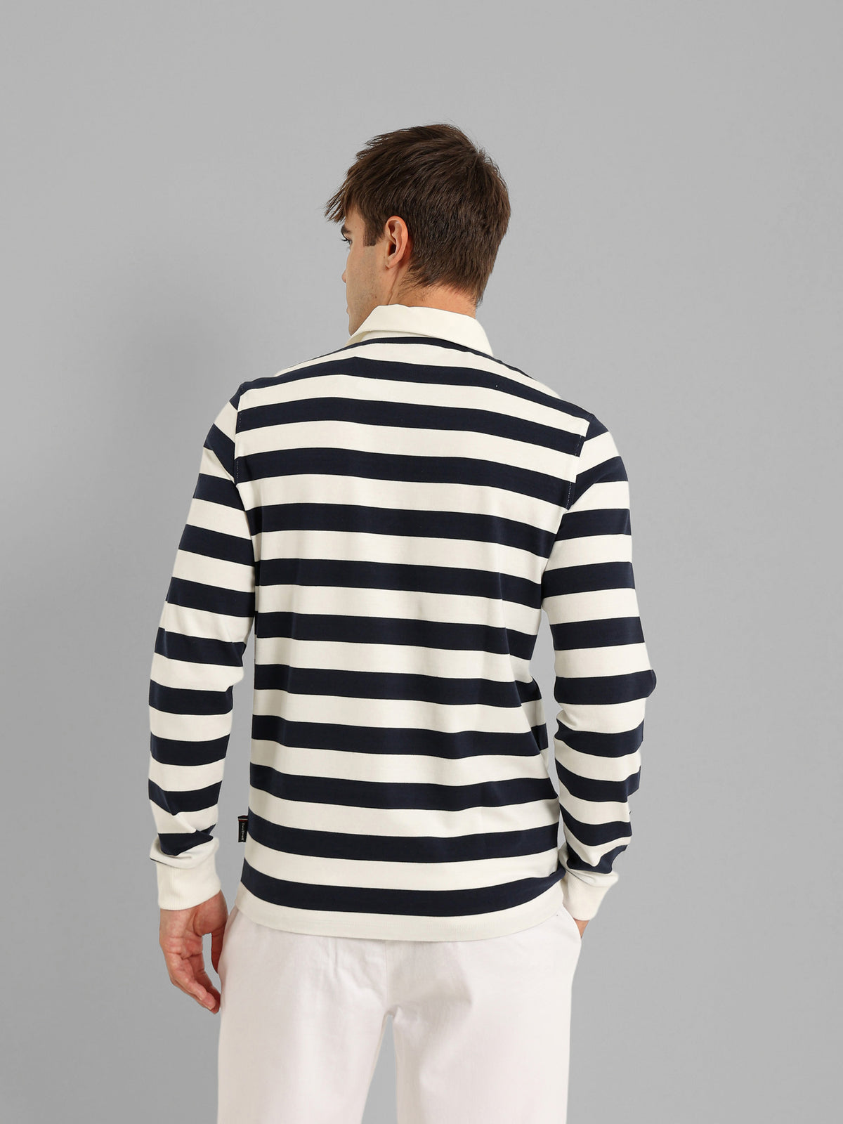 Long Sleeve Striped Polo