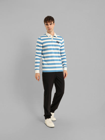 Long Sleeve Striped Polo