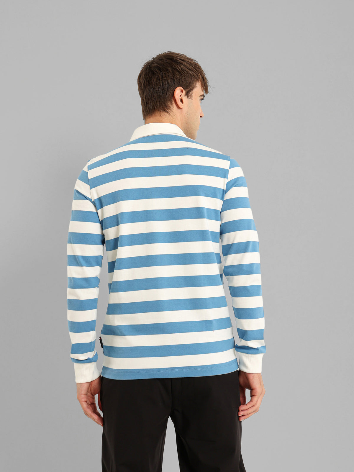 Long Sleeve Striped Polo