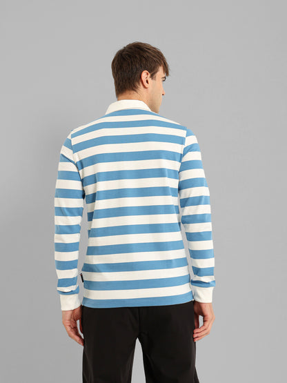 Long Sleeve Striped Polo