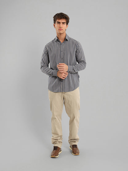 Kent Collar Cotton Tencel Striped Shirt