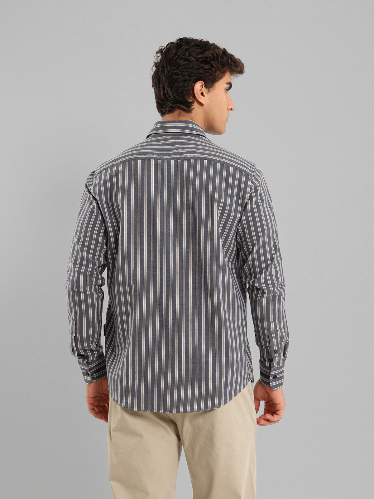 Kent Collar Cotton Tencel Striped Shirt