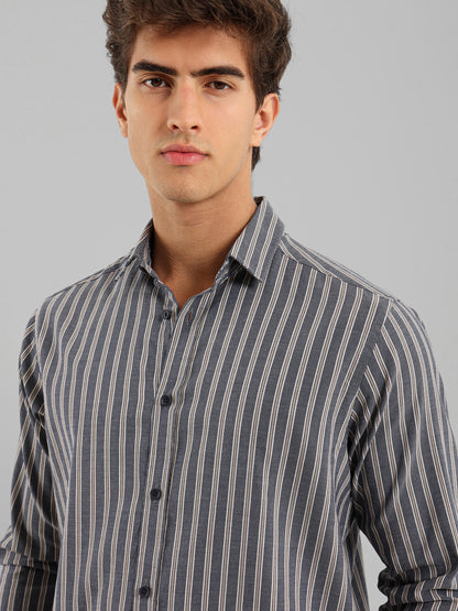 Kent Collar Cotton Tencel Striped Shirt