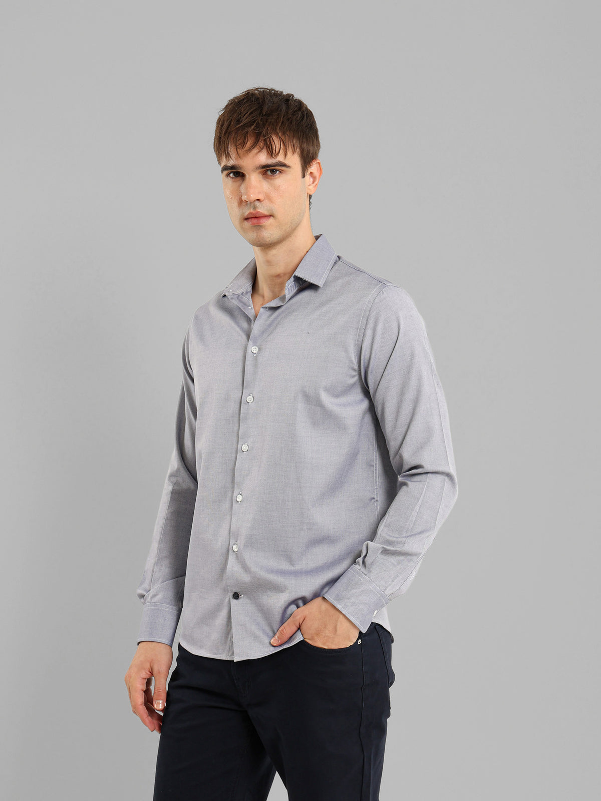 Kent Collar Shirt with French Placket