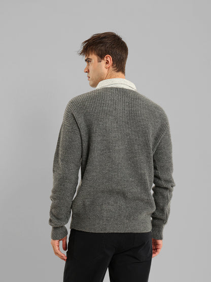 Long Sleeve Knit Polo with Contrast Placket