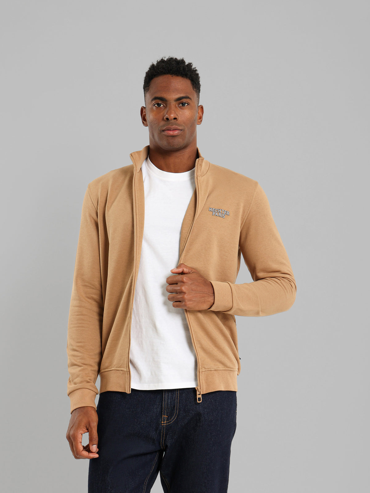 Mock Neck Zipped Long Sleeve Sweatshirt