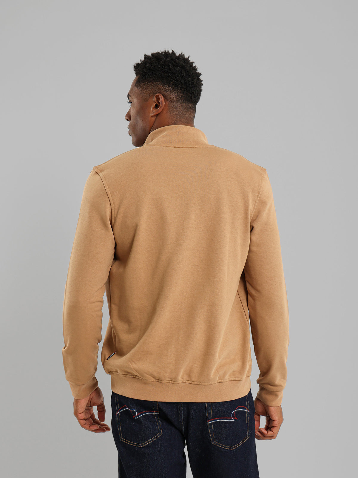 Mock Neck Zipped Long Sleeve Sweatshirt