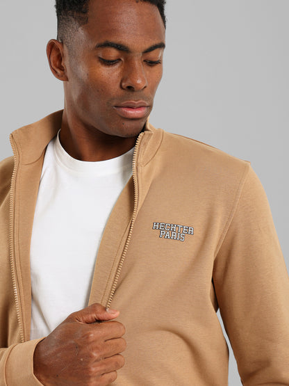 Mock Neck Zipped Long Sleeve Sweatshirt