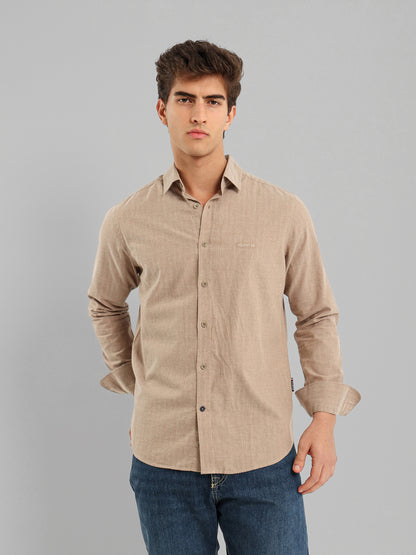 Kent Collar Flannel Melange Shirt