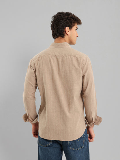 Kent Collar Flannel Melange Shirt