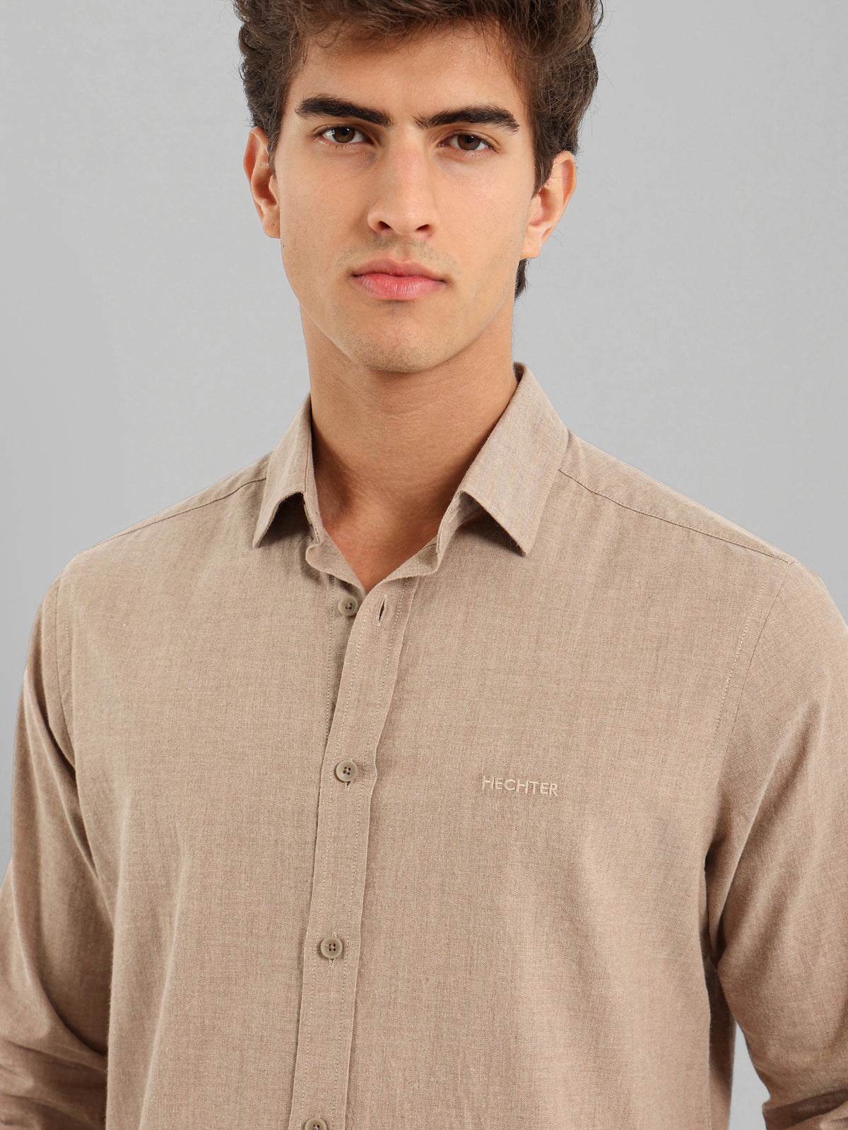 Kent Collar Flannel Melange Shirt
