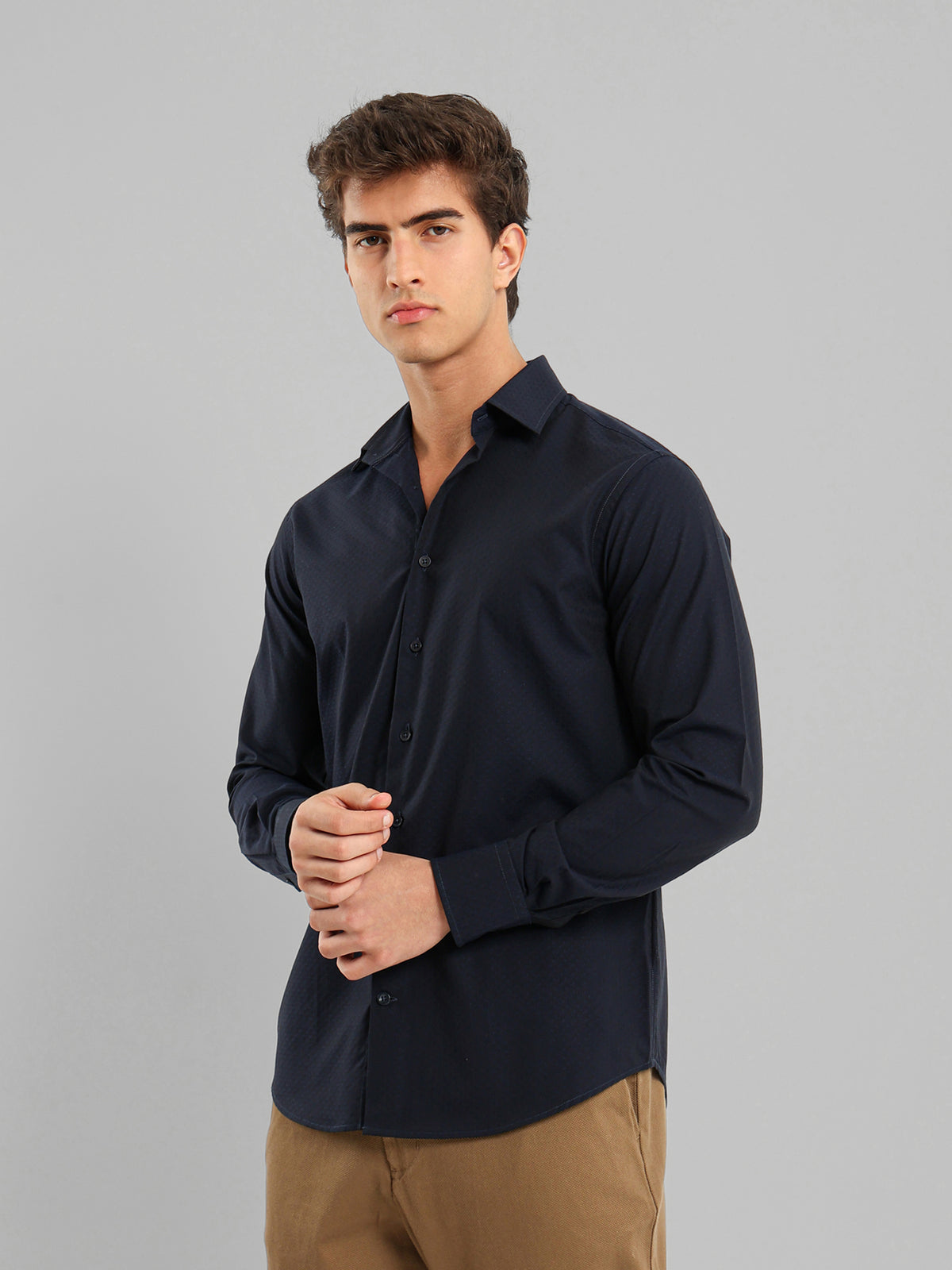 Kent Collar Jacquard Shirt