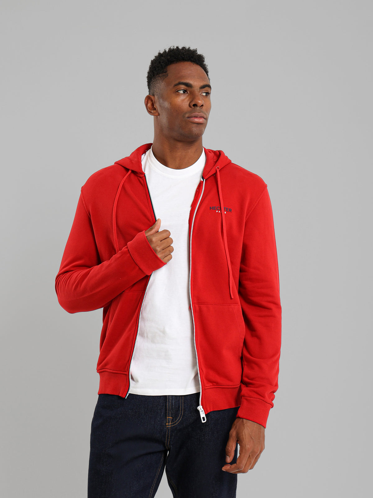 Hoodie Jacket with Flag Zipper