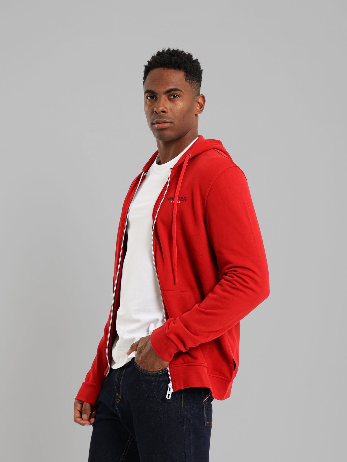 Hoodie Jacket with Flag Zipper