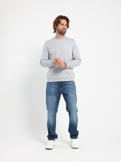 Round-Neck Sweatshirt with Place Print
