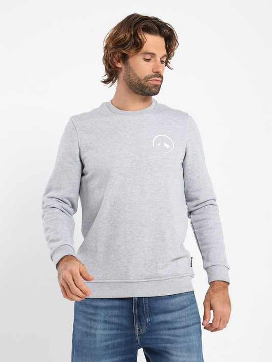 Round-Neck Sweatshirt with Place Print