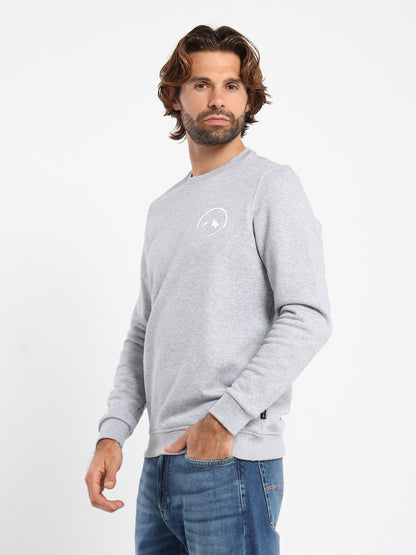 Round-Neck Sweatshirt with Place Print