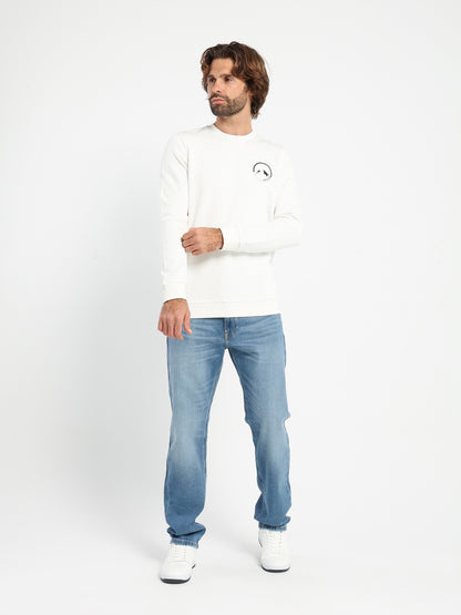 Round-Neck Sweatshirt with Place Print