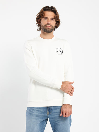 Round-Neck Sweatshirt with Place Print