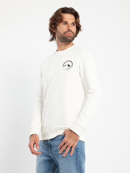 Round-Neck Sweatshirt with Place Print